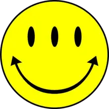 smiley face with three eyes